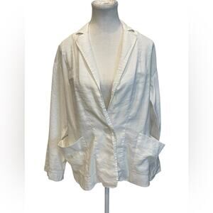 Ozai N Ku button up blouse long sleeve cotton top casual SZ M